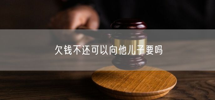 欠钱不还可以向他儿子要吗