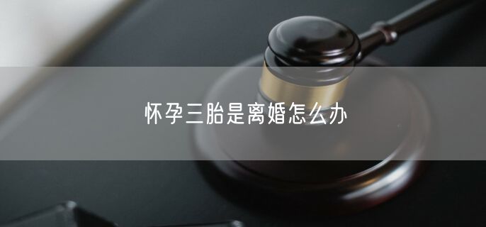 怀孕三胎是离婚怎么办