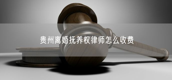 贵州离婚抚养权律师怎么收费