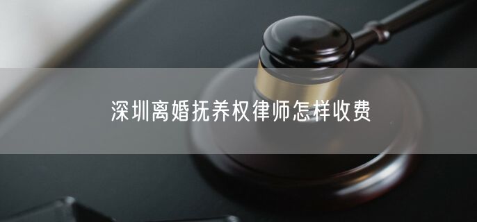 深圳离婚抚养权律师怎样收费