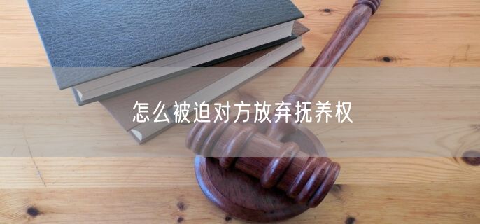 怎么被迫对方放弃抚养权