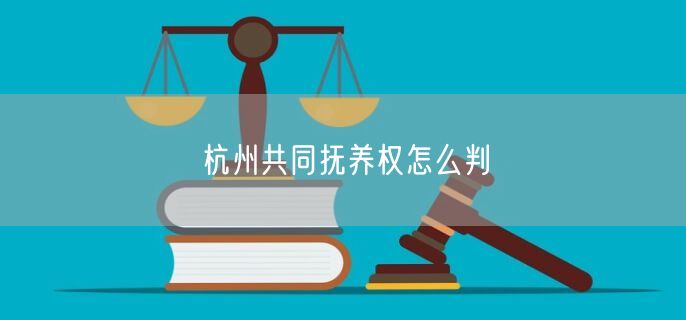 杭州共同抚养权怎么判