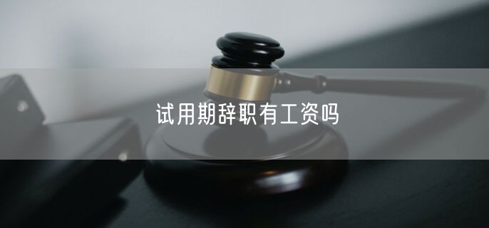 试用期辞职有工资吗