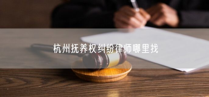 杭州抚养权纠纷律师哪里找
