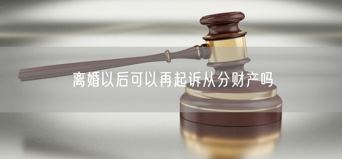 离婚以后可以再起诉从分财产吗