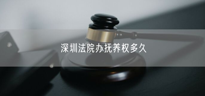 深圳法院办抚养权多久