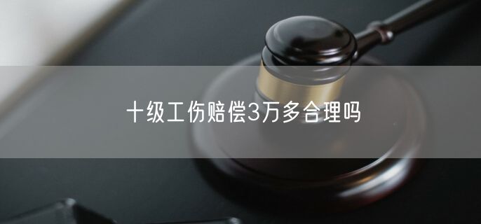 十级工伤赔偿3万多合理吗